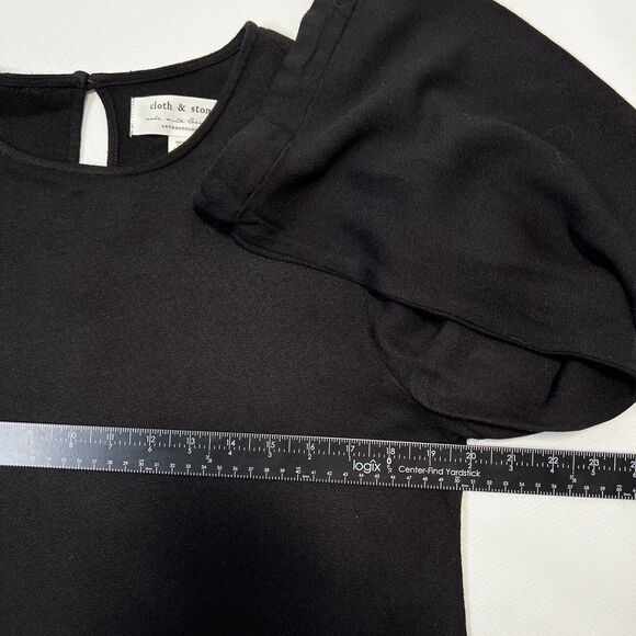 Cloth and Stone Womens Size Medium Black Top Shirt Bell Sleeves Anthropologie - Picture 6 of 10